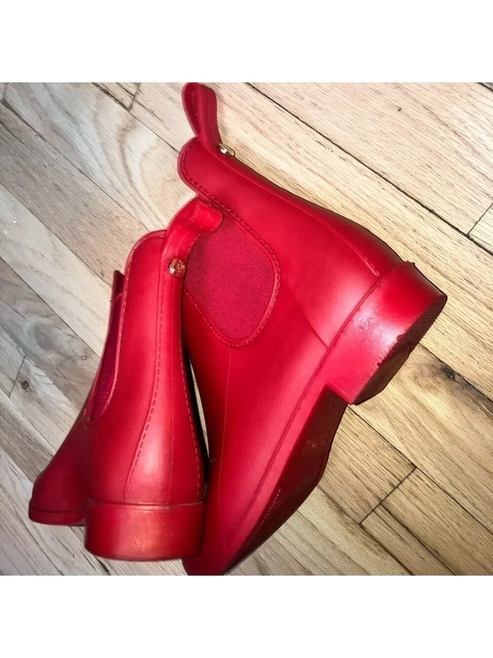 Sam Edelman Big Kids 3.5 Welles Vibrant Red Rain Boots perfect condition!